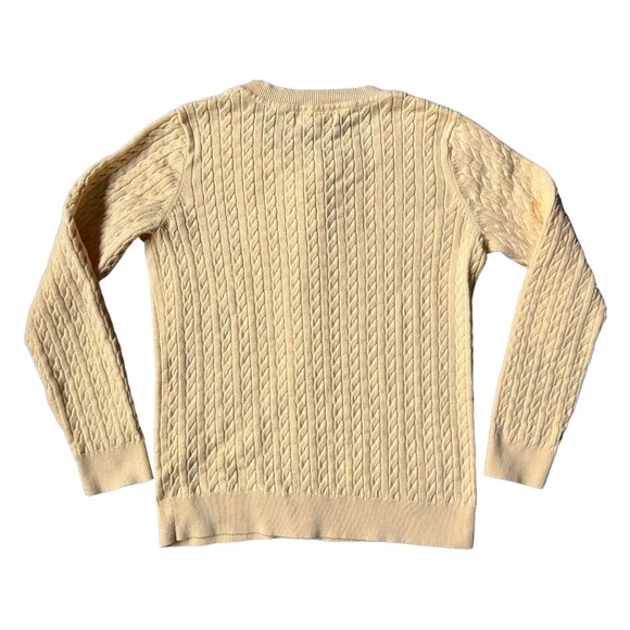 Karen Scott Women's Yellow Cable Knit Button Up Cardigan Sweater Medium M EUC - Picture 3 of 10